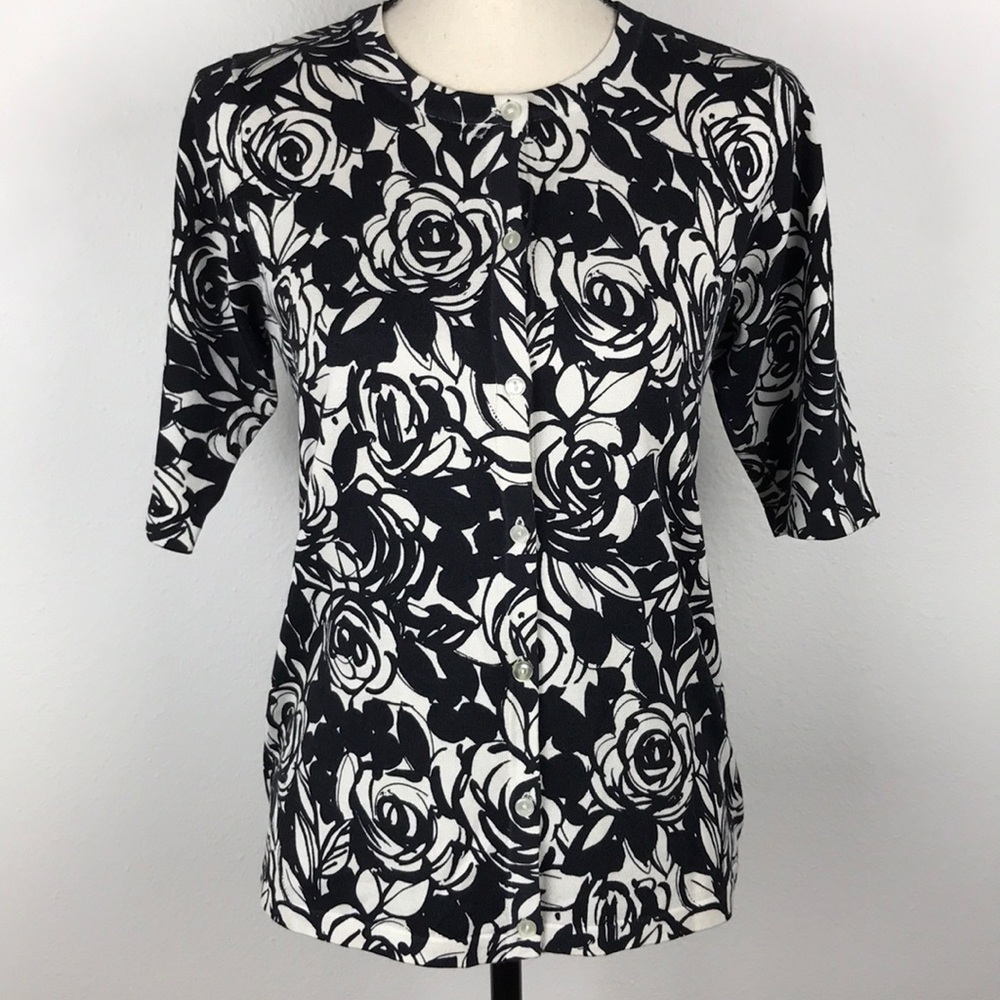Liz Claiborne Short Sleeves Cardigan Sweater